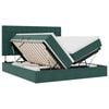 vidaXL Cama de Armazenamento LED com Colch&atilde;o Verde-Escuro 180 x 200 cm