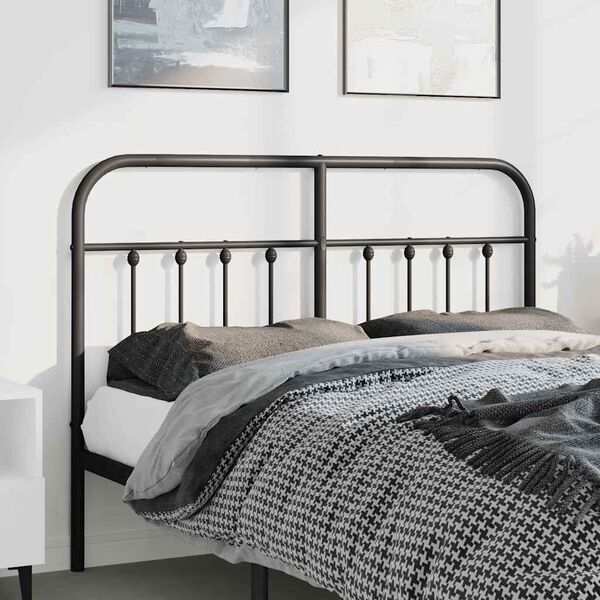vidaXL Cabeceira de cama 150 cm metal preto