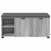 vidaXL Banco de Hall com almofada Sonoma cinza 100 x 38 x 46 cm