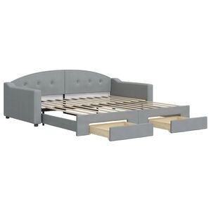 vidaXL Sof&aacute;-cama c/ gavet&atilde;o e gavetas 100x200 cm tecido cinzento-claro