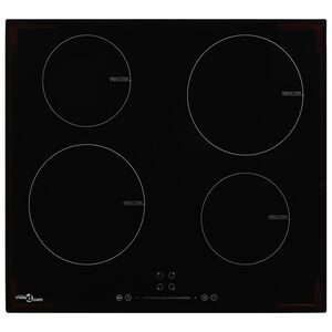 vidaXL Placa de indução com 4 discos controlo tátil vidro 7000 W