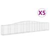 vidaXL Cestos gabi&atilde;o arqueados 5 pcs 400x30x60/80 cm ferro galvanizado