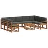 vidaXL Conjunto de Sof&aacute;s para Exterior 10 unid. Natural e Antracite
