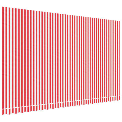 vidaXL Tecido de substituição p/ toldo 5x3 m riscas vermelho/branco