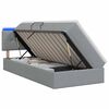 vidaXL Cama de Armazenamento LED com Colch&atilde;o Cinzento-claro