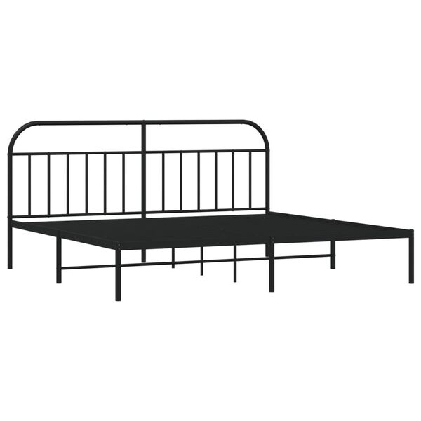 vidaXL Estrutura de cama com cabeceira 200x200 cm metal preto