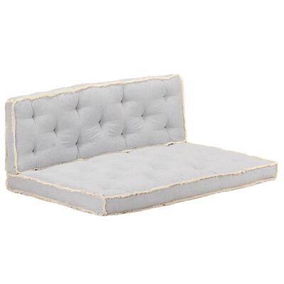 vidaXL 2 pcs conjunto almofadões para sofá de paletes cinzento