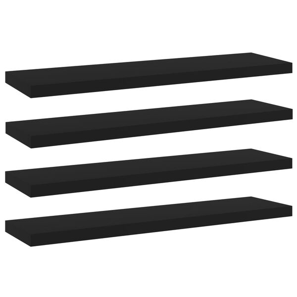 vidaXL Prateleiras para estante 4 pcs 40x10x1,5cm contraplacado preto