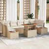 vidaXL Conjunto de Sof&aacute; de Jardim 8 pcs Bege Rattan Sint&eacute;tico