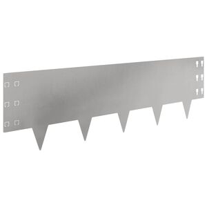 vidaXL Acabamento para Gramado 10 pcs 100 x 30 cm A&ccedil;o Prateado