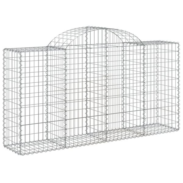 vidaXL Cestos gabião arqueados 25 pcs 200x50x100/120 ferro galvanizado