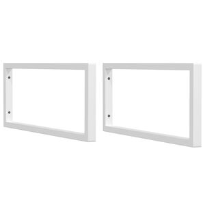vidaXL Suportes de prateleira p/ lavat&oacute;rio 2 pcs a&ccedil;o retangular branco
