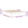 vidaXL Estrutura de cama casal 135x190 cm madeira maci&ccedil;a branco