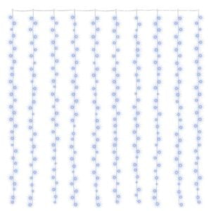 vidaXL Cortina ilumina&ccedil;&atilde;o 300 luzes LED 3x3 m 8 fun&ccedil;&otilde;es azul