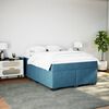 vidaXL Cama com molas/colch&atilde;o 160x200 cm veludo azul-escuro