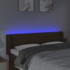 vidaXL Cabeceira de cama c/ luzes LED tecido 147x16x78/88 cm castanho