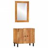 vidaXL 2 pcs conjunto de m&oacute;veis para casa de banho ac&aacute;cia maci&ccedil;a