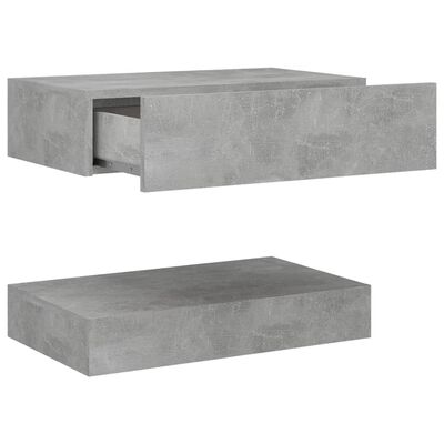 vidaXL Mesa de cabeceira 60x35 cm contraplacado cinzento cimento