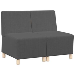 vidaXL Unidade de Sof&aacute; Modular Sem Bra&ccedil;os 2 unid. Cinza Escuro