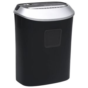 vidaXL Destruidora de papel 10 folhas corte cruzado preto