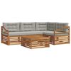 vidaXL Conjunto de Sof&aacute;s para Exterior 5 unid. Cinza Natural e Claro