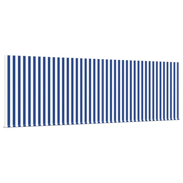 vidaXL Toldo Retr&aacute;til Azul e Branco 400 &times; 300 cm Poli&eacute;ster e Alum&iacute;nio