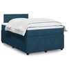 vidaXL Cama boxspring com colch&atilde;o 120x200 cm veludo azul