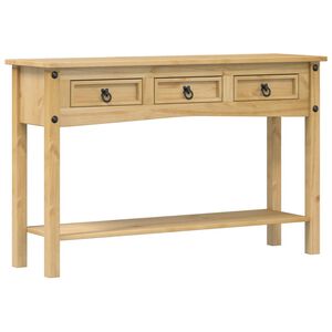 vidaXL Mesa de console "Corona" 114x34,5x73 cm Madeira maci&ccedil;a de pinho
