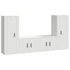 vidaXL Conjunto m&oacute;veis de TV 4 pcs madeira processada branco