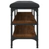 vidaXL Banco sapateira 102x32x47cm derivados madeira carvalho castanho