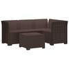 vidaXL Sof&aacute; de Jardim para 4 Pessoas Estilo Rattan PP Castanho