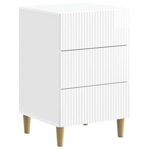 vidaXL Arm&aacute;rio de Cabeceira Branco Brilhante 43 x 41 x 66,5 cm