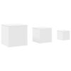 vidaXL Mesas laterais 3 peças madeira projetada branca