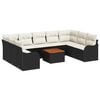 vidaXL Conjunto de Sof&aacute; de Jardim 10 unid. Preto e Creme vime PE