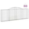 vidaXL Cestos gabi&atilde;o arqueados 15 pcs 300x30x100/120 ferro galvanizado