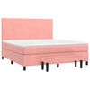 vidaXL Cama com molas/colch&atilde;o 160x200 cm veludo rosa