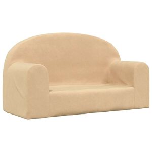 vidaXL Sof&aacute; infantil 2 lugares peluche macio creme