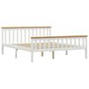 vidaXL Estrutura de cama com 4 gavetas 160x200 cm pinho maci&ccedil;o branco
