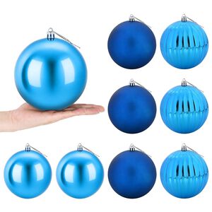 vidaXL Conjunto de Bolas de Natal XL 9 unid. Azul &Oslash; 15 cm Pl&aacute;stico