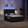 vidaXL Cama Box Spring LED com colch&atilde;o Preto 140 x 200 cm tecido