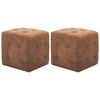vidaXL Pufe 2 pcs 30x30x30 cm camur&ccedil;a castanho