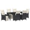 vidaXL Conjunto de Jantar para Jardim 7 unid. Preto vime PE
