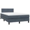 vidaXL Cama box spring c/ colch&atilde;o e LED 120x210 cm veludo cinzento-escuro