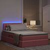 vidaXL Cama com arruma&ccedil;&atilde;o e LED com colch&atilde;o Rosa 120 x 200 cm Veludo