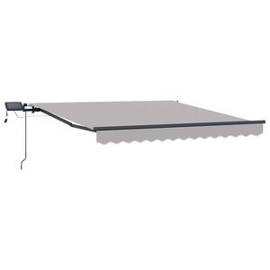 vidaXL Toldo retr&aacute;til Cinzento-claro 300 x 250 cm Tecido e Alum&iacute;nio