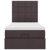 vidaXL Estrutura cama otomana colch&atilde;o 100x200cm tecido castanho escuro