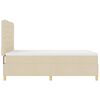 vidaXL Cama Box com colch&atilde;o com cabeceira Creme 140 x 190 cm tecido