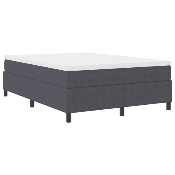 vidaXL Estrado de cama plataforma Cinza Escuro 140 x 190 cm tecido
