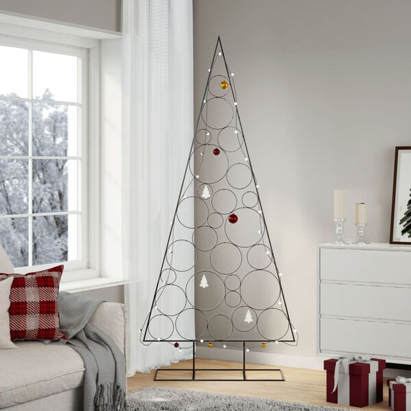 vidaXL &Aacute;rvore de Natal para decora&ccedil;&atilde;o 210 cm metal preto