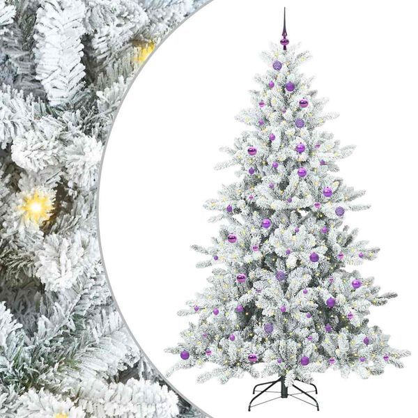 vidaXL &Aacute;rvore de Natal Articulada Artificial Branco 240 cm PVC e A&ccedil;o